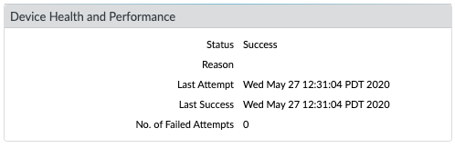 Screenshot showing telemetry category status indicators, likely showing green for success or red/yellow for failure.