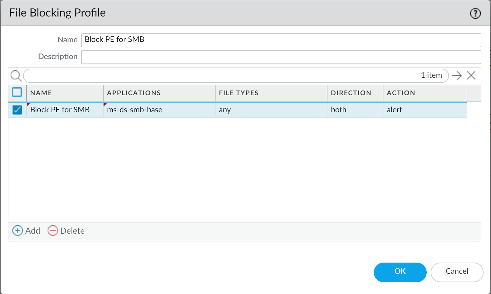 File Blocking Profile Example