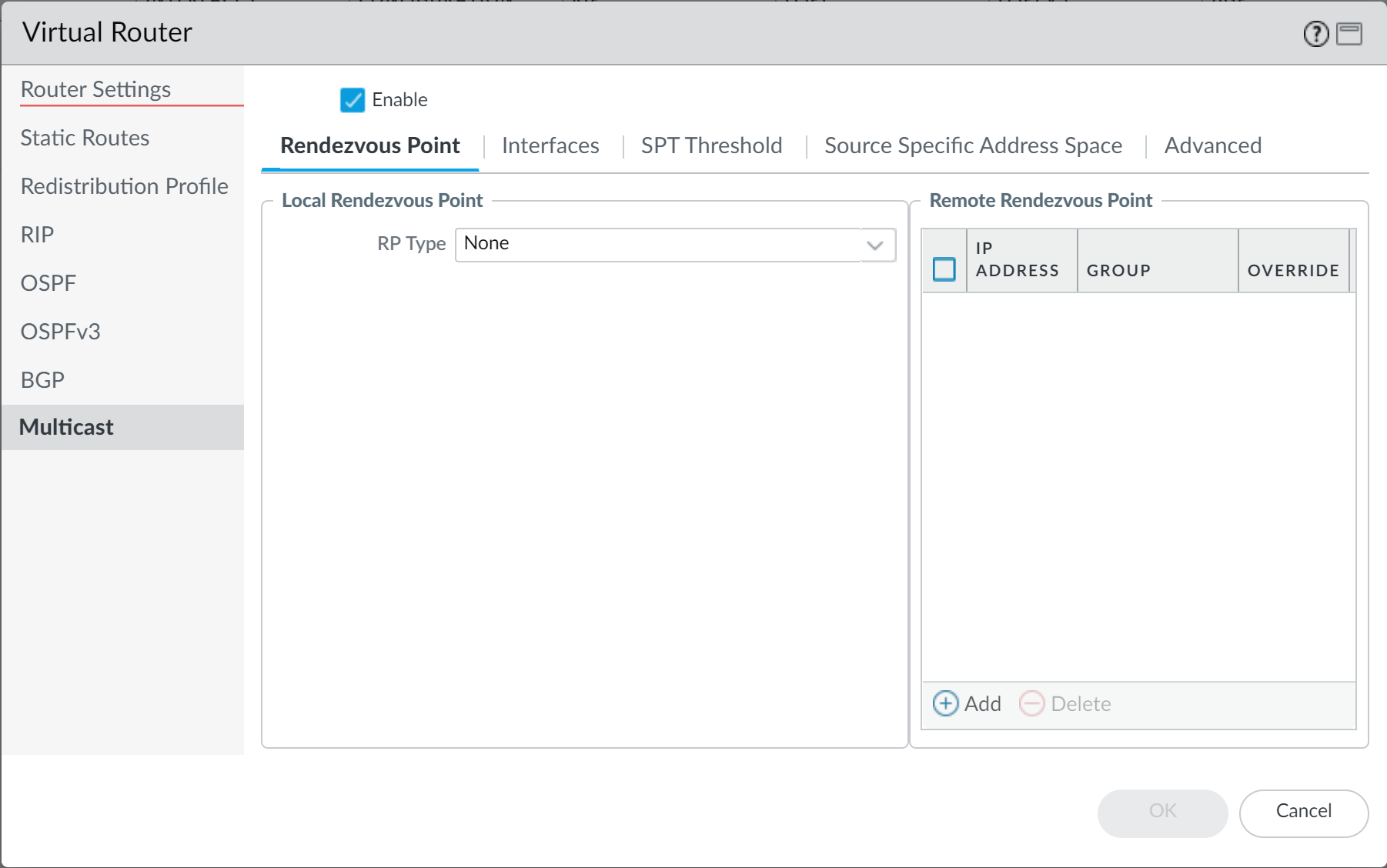 Virtual Router Multicast Config