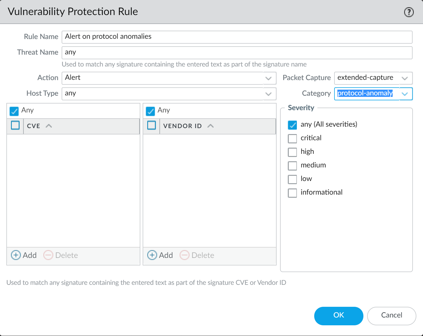 Vulnerability Profile - Alert Protocol Anomaly
