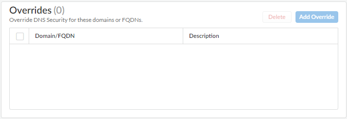 Screenshot of adding domain overrides in Strata Cloud Manager
