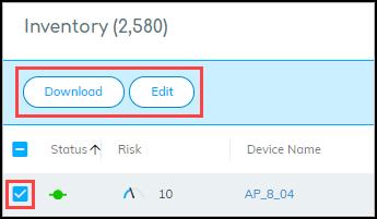 Screenshot showing Edit button after selecting devices.