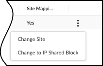 Screenshot showing 'Change to IP Shared Block' option.