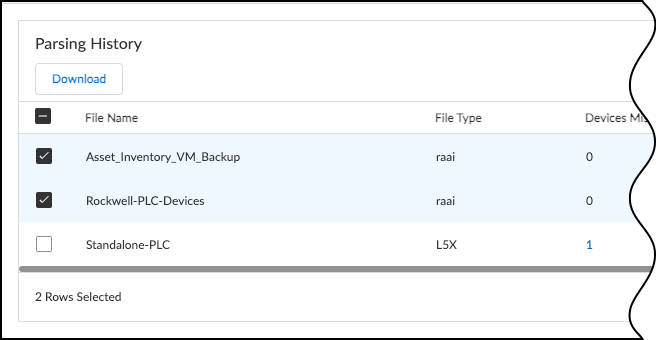 Screenshot showing download option for device files.
