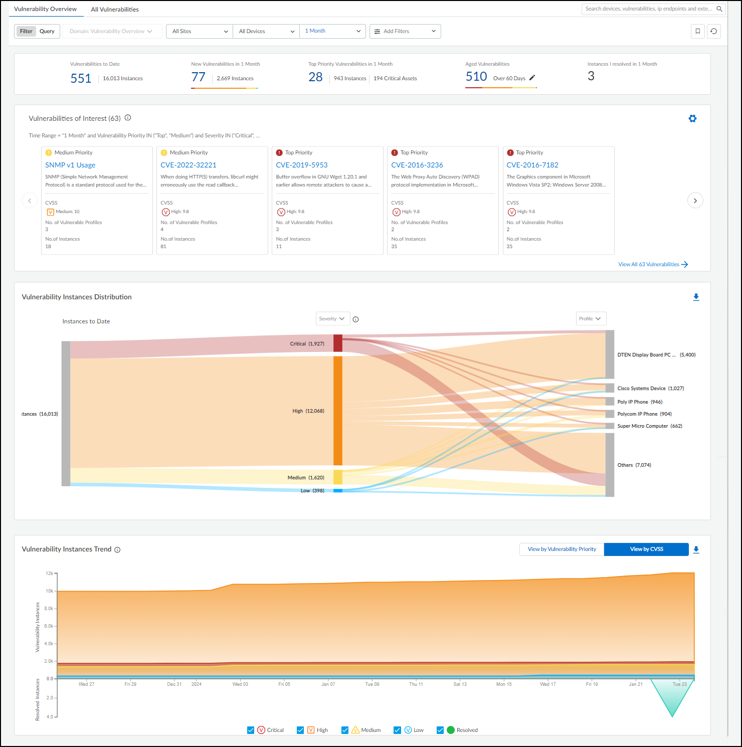 Screenshot of the Vulnerability Overview dashboard.