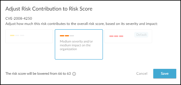 Setting risk contribution to Medium.