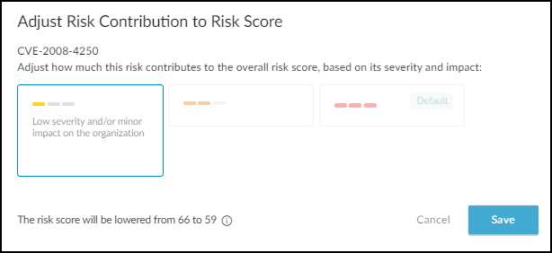 Setting risk contribution to High.