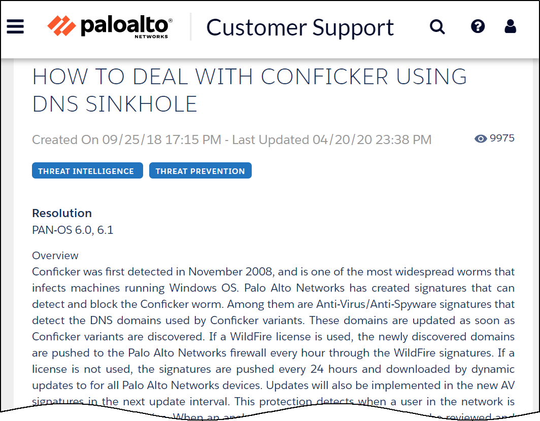 Example of a reference link on Alert Details page.