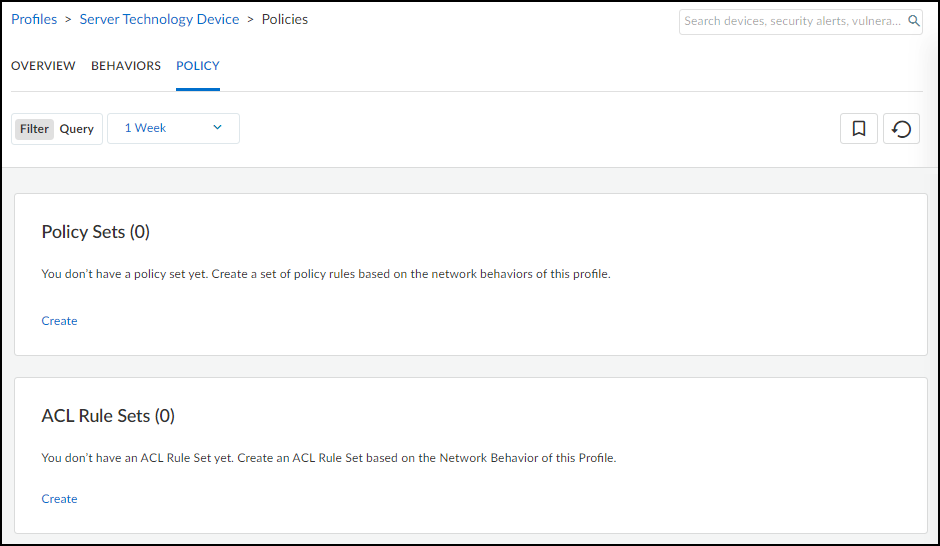Policy tab showing created policy sets.