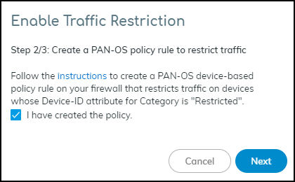 IoT Security: Enable prompt step 2 (confirming policy).
