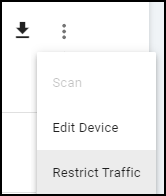 Restrict Traffic option on Device Details page.