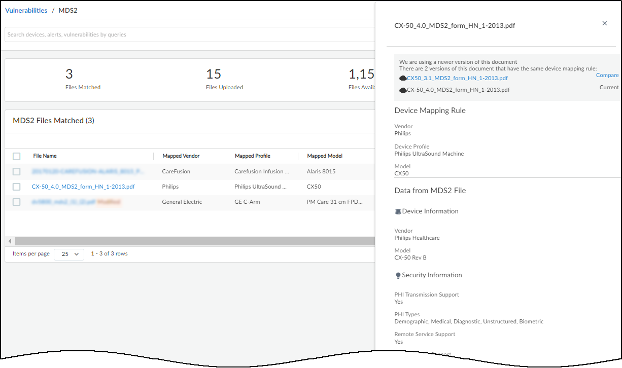 MDS2 File Details side panel.