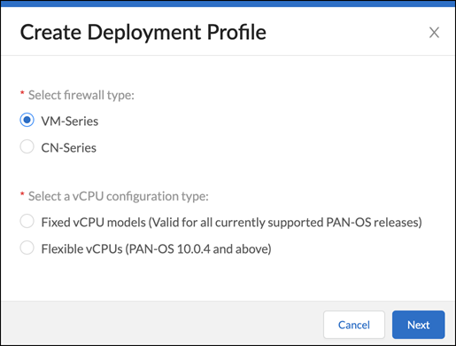 Screenshot showing Create Deployment Profile button in CSP