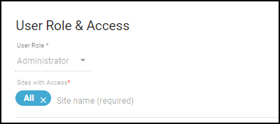 Screenshot showing User Role & Access dialog