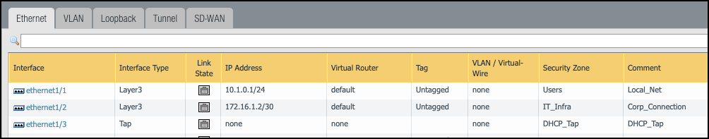 Screenshot showing Tap interface and zone configuration