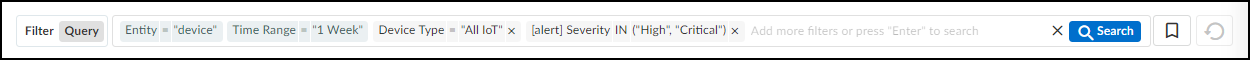 Screenshot showing query for high/critical vulnerabilities