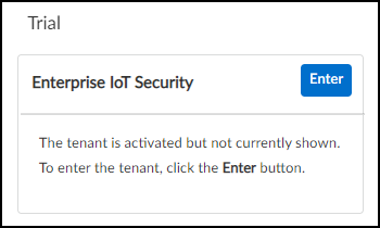 Screenshot showing Enter trial button