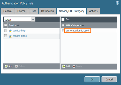 Exclude Authentication Rule Details