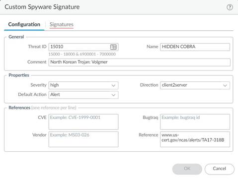 Custom Spyware Object Configuration