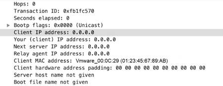 DHCP Request CIADDR Capture