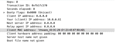 DHCP Response CHADDR Capture