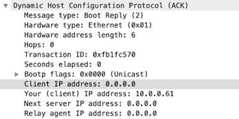 DHCP Response CIADDR Capture