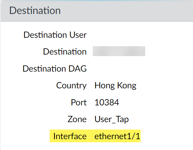 Detailed log view