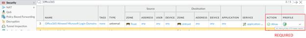 Example Security Policy Row Snippet