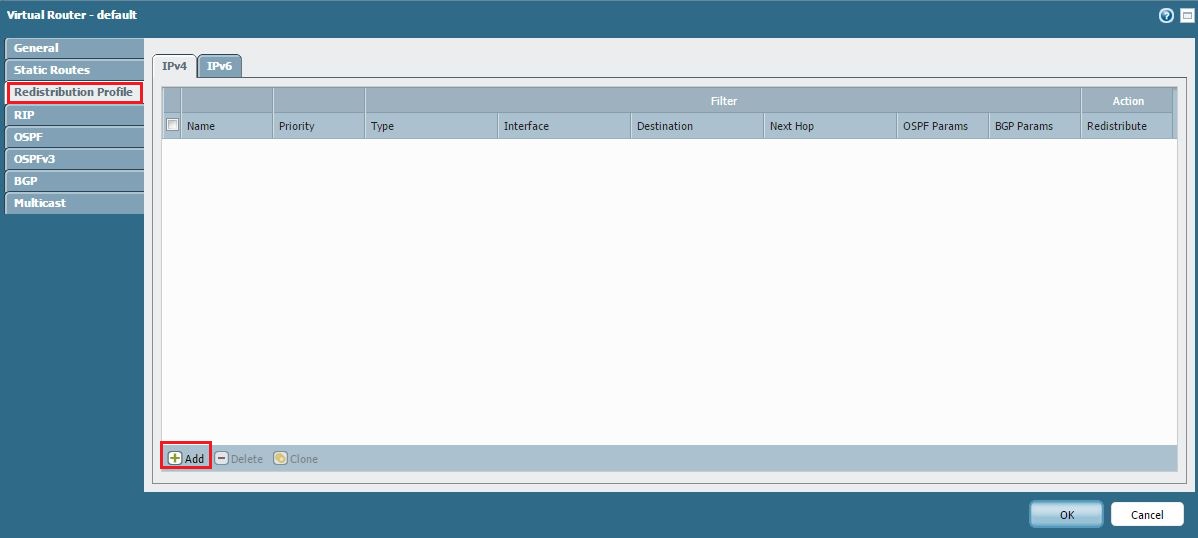 Screenshot navigating to Redistribution Profiles tab.