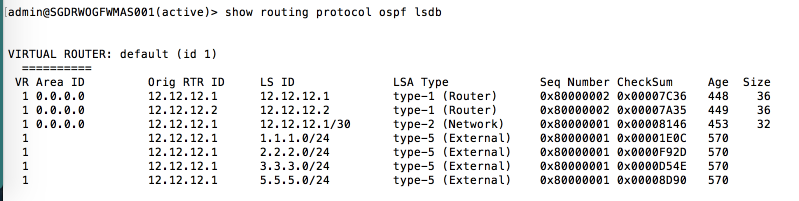 Screenshot showing both profiles applied in OSPF Export Rules.