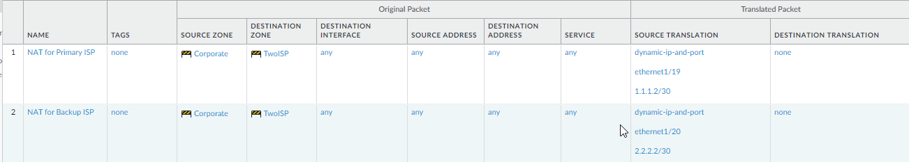 NAT Rules for Dual ISP