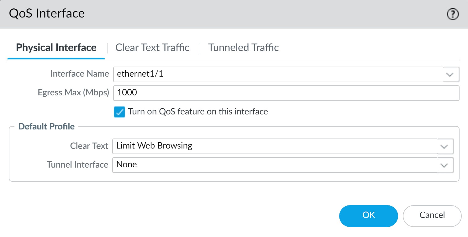 Enabling QoS on a Physical Interface