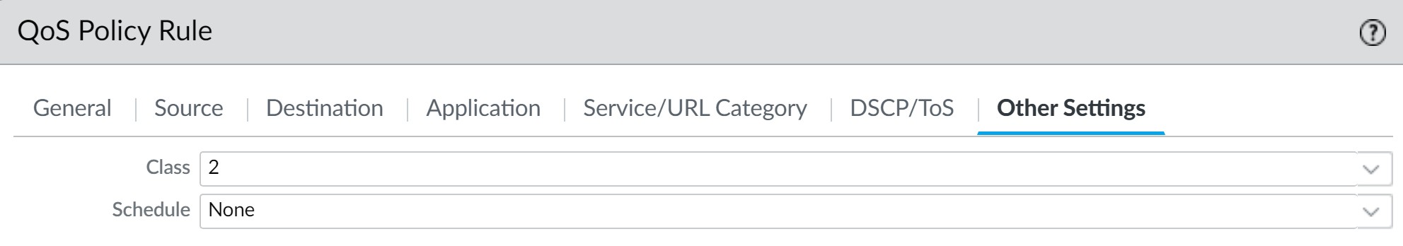 VSYS QoS Policy - Assign Class