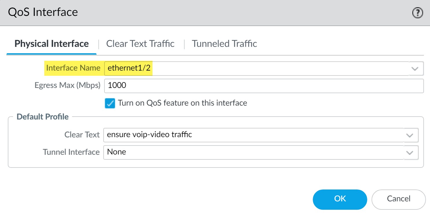 Enable QoS on External Interface