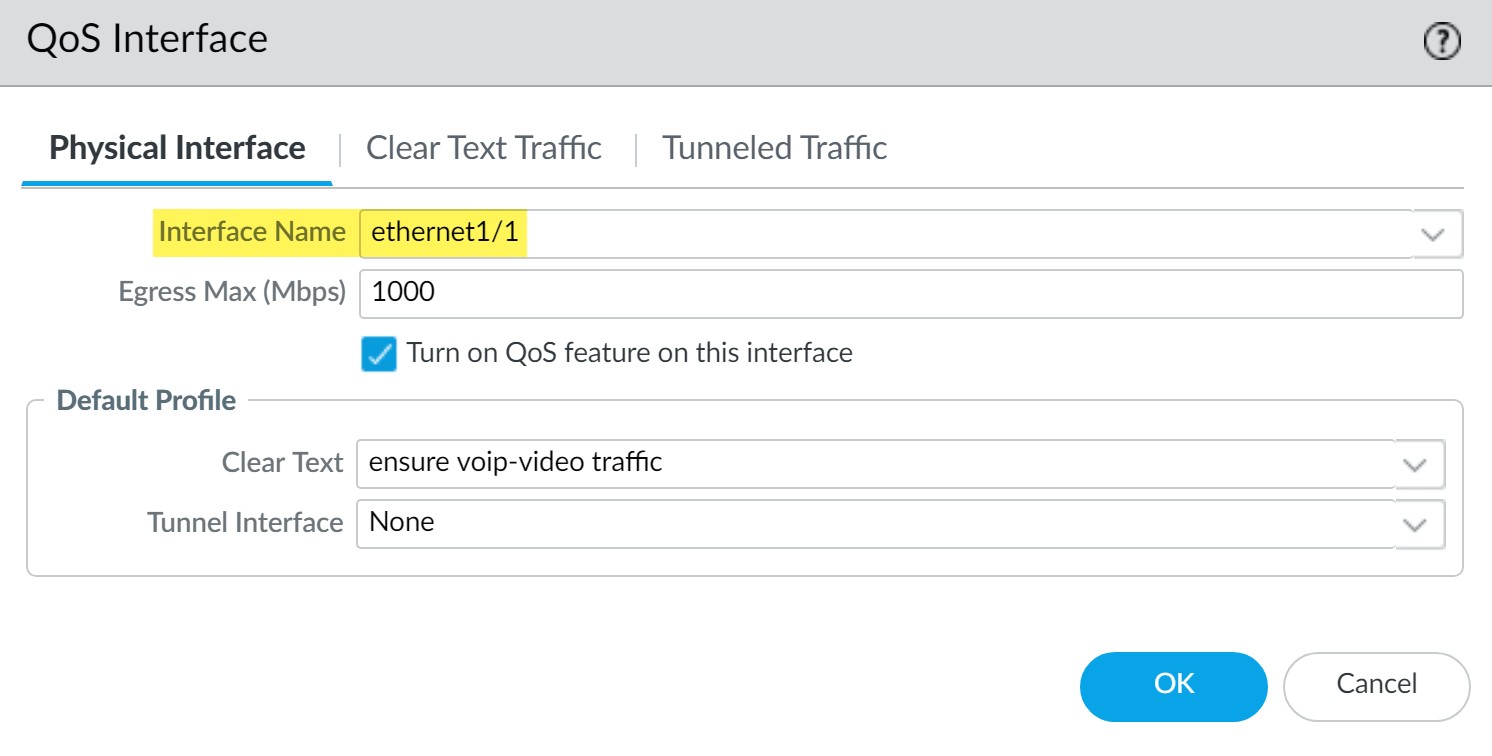 Enable QoS on Internal Interface