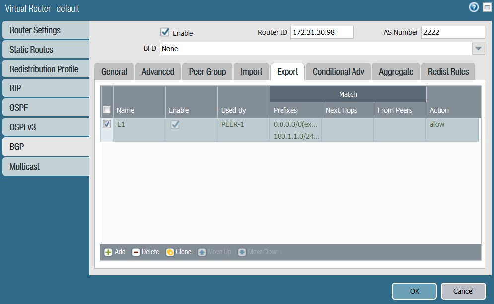 Export tab complete