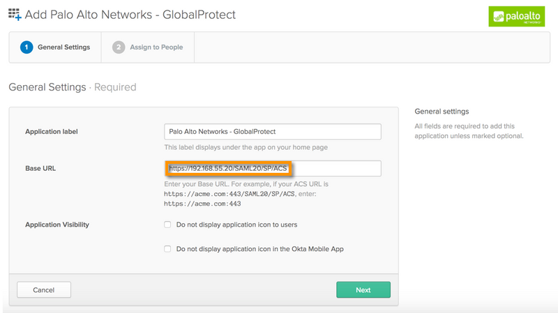 Okta Application Configuration