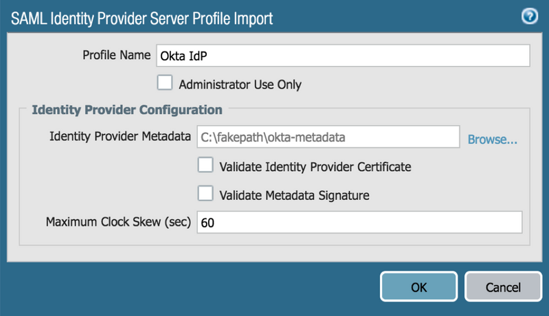 PAN-OS SAML IdP Profile 1