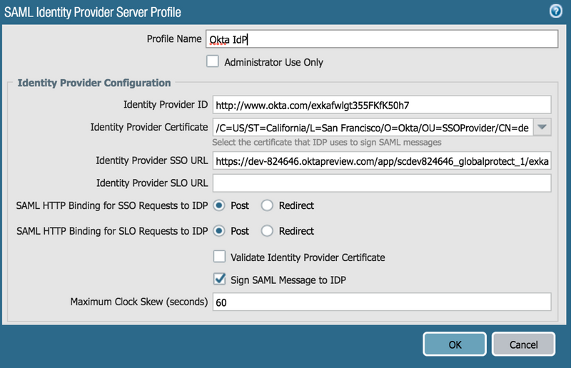 PAN-OS SAML IdP Profile 2