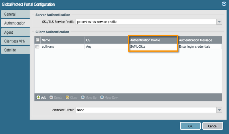 PAN-OS GlobalProtect Portal Auth