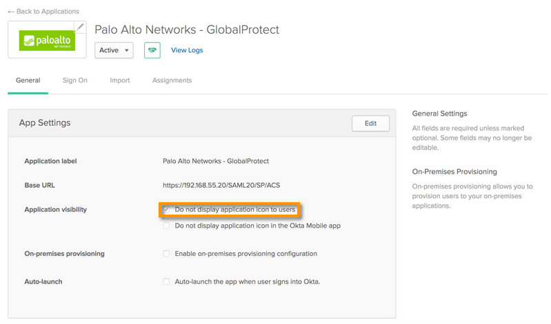 Okta Hide App