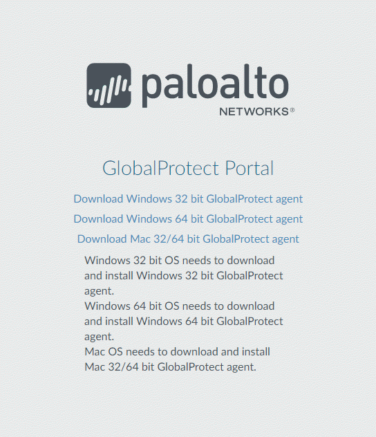 GlobalProtect Agent Download Page