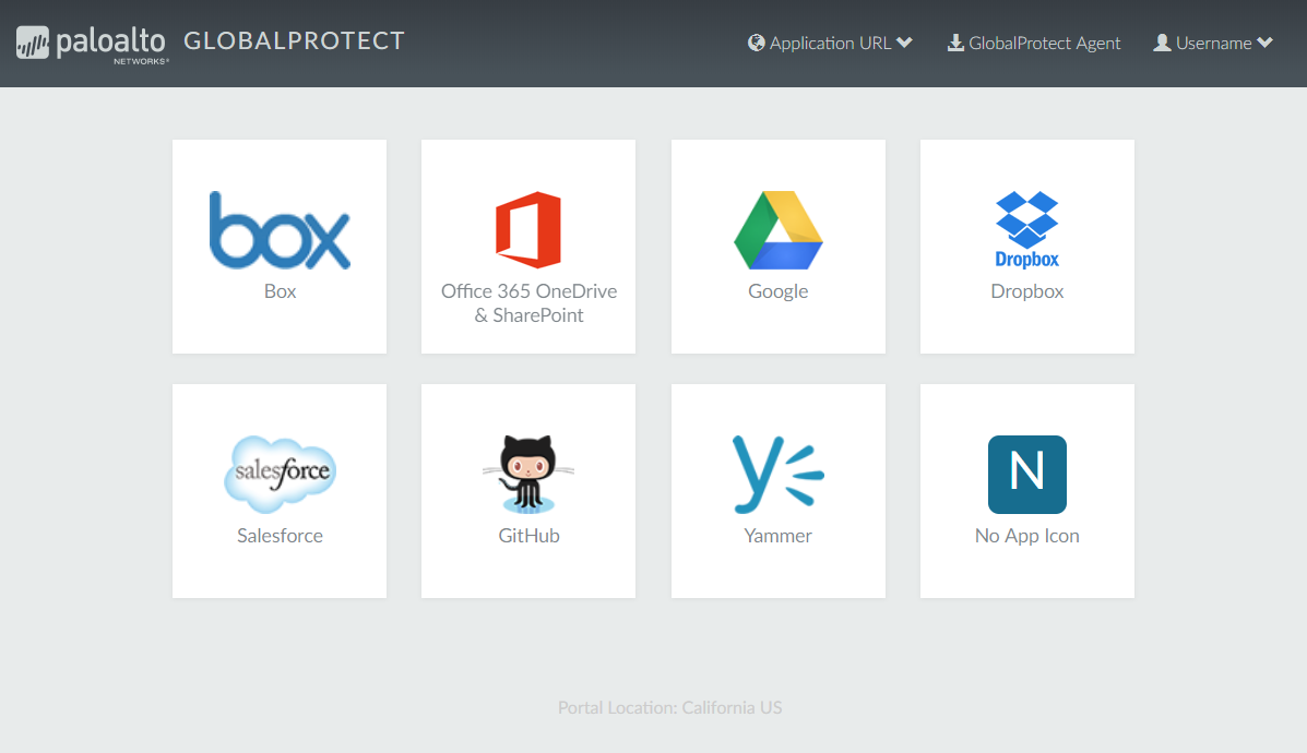 Applications Landing Page for Clientless VPN