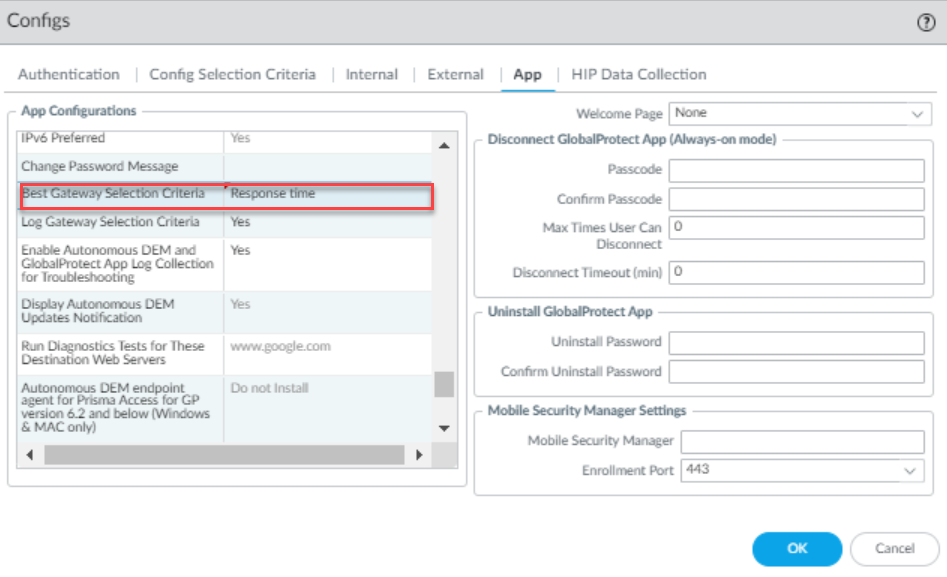 Best Gateway Selection Criteria Setting