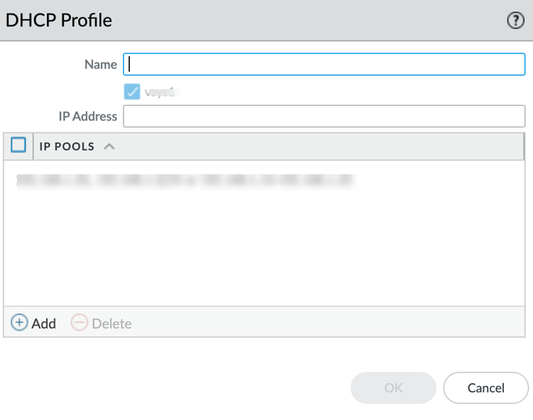DHCP Profile Name
