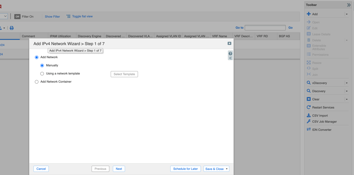 Infobox Add IPv4 Network