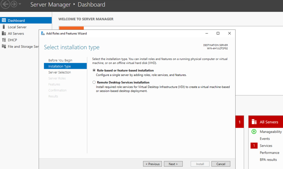 Windows Add Roles Wizard 2