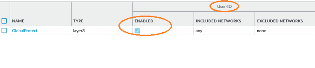 Enable User Identification on Zone