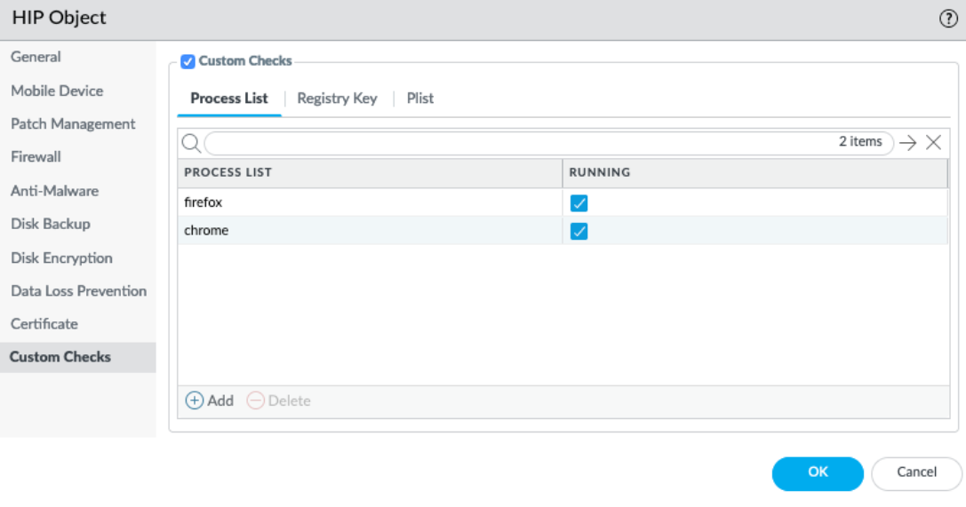 HIP Object for Linux Process List Checks