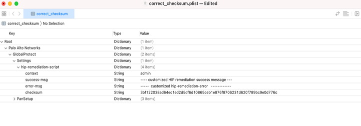 macOS Remediation Script Plist Example